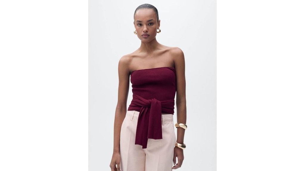MANGO Front Knot Bandeau Top