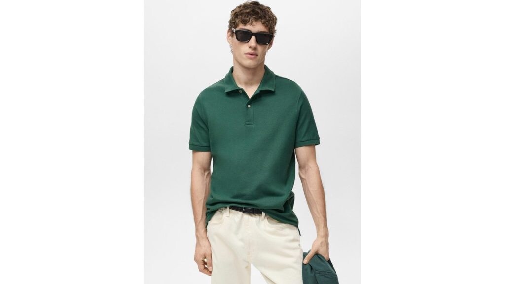 MANGO MANPure Cotton Polo Collar T-shirt