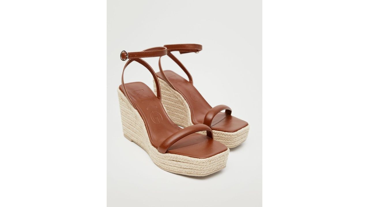 MANGO Women Tan Brown Solid Wedge Heels