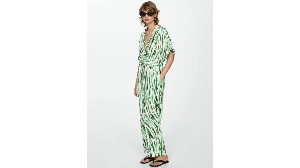 MANGOPrinted Belted Jumpsuit
