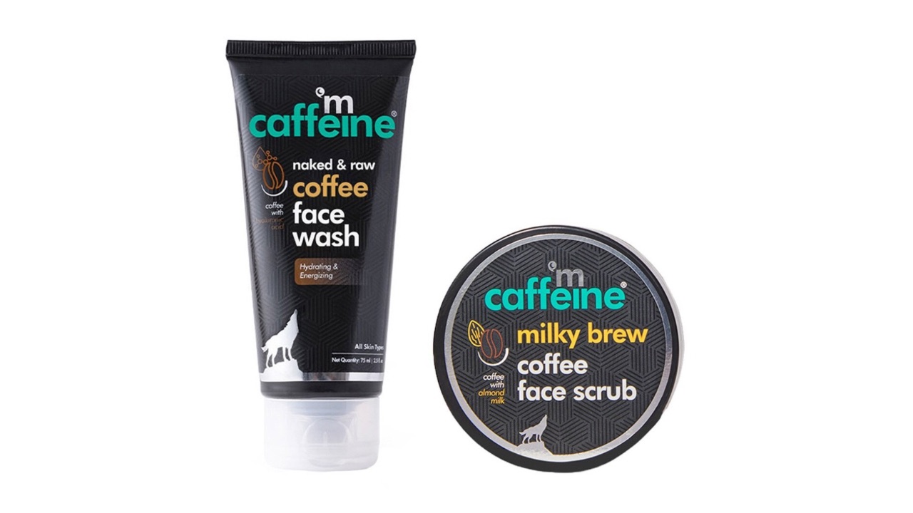 MCaffeine Coffee Face Wash with Hyaluronic Acid 75ml & Milky Brew Coffee Face Scrub 75g