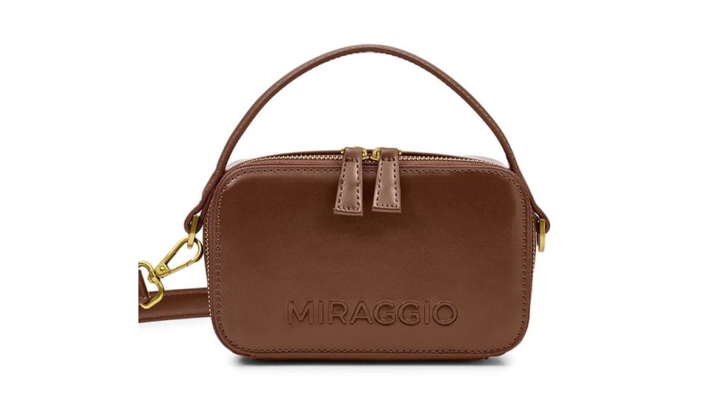 MIRAGGIOMabel Brown Crossbody Bag With Detachable Strap