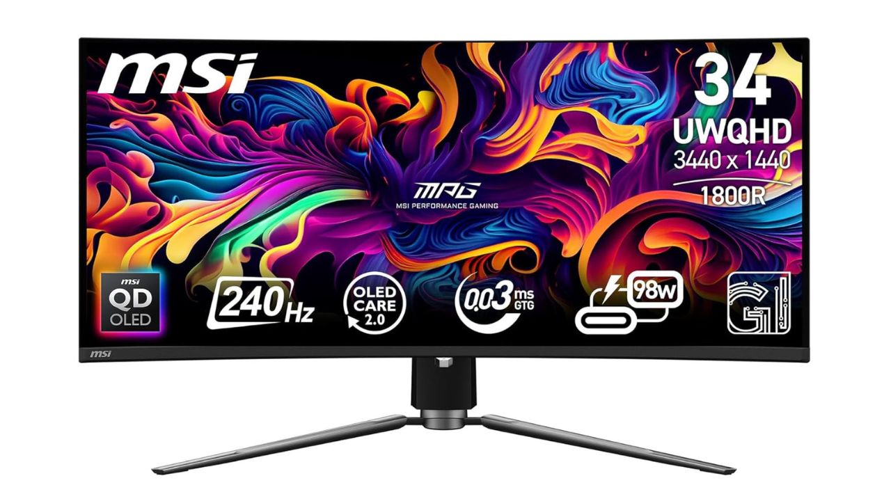 MSI MPG 341CQPX QD-OLED 34 Inch 2K UWQHD Curved Gaming Monitor