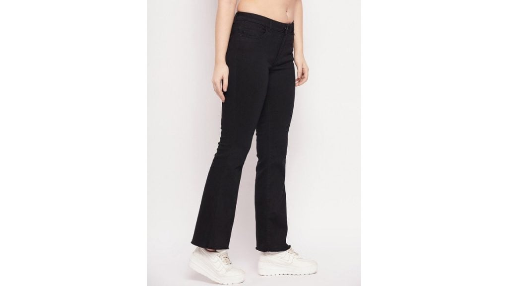 MadameWomen Mid-Rise Boot Cut Jeans