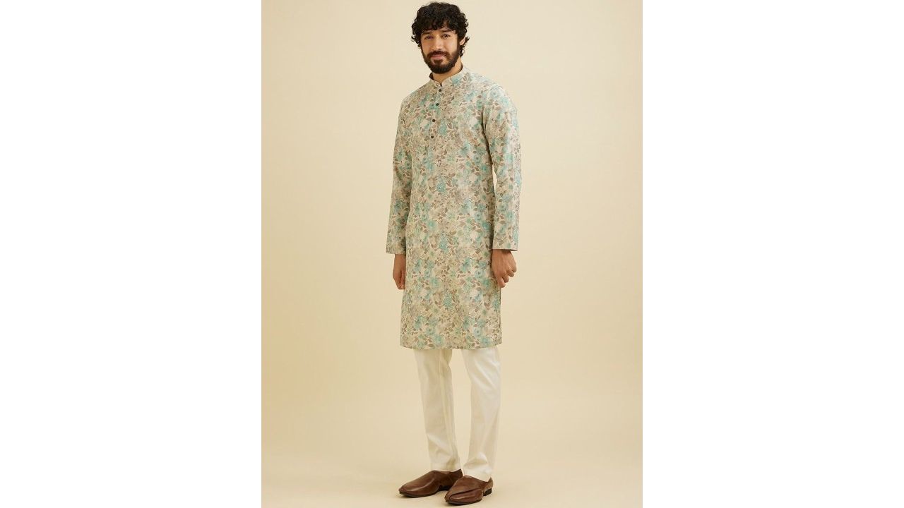 Manyavar Men Floral Printed Kurta