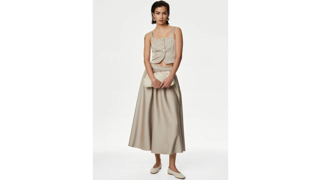Marks & Spencer Satin Tailored Cropped Waistcoat