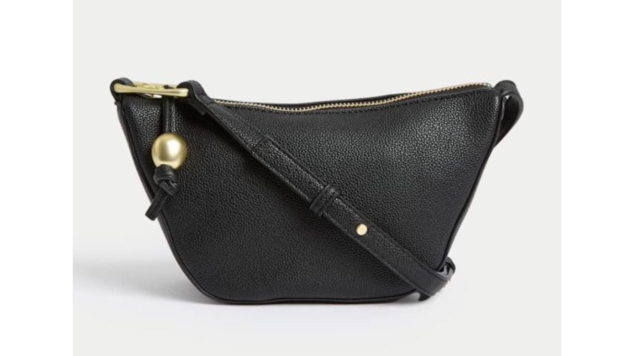 Marks & Spencer Women Solid Half Moon Leather Sling Bag