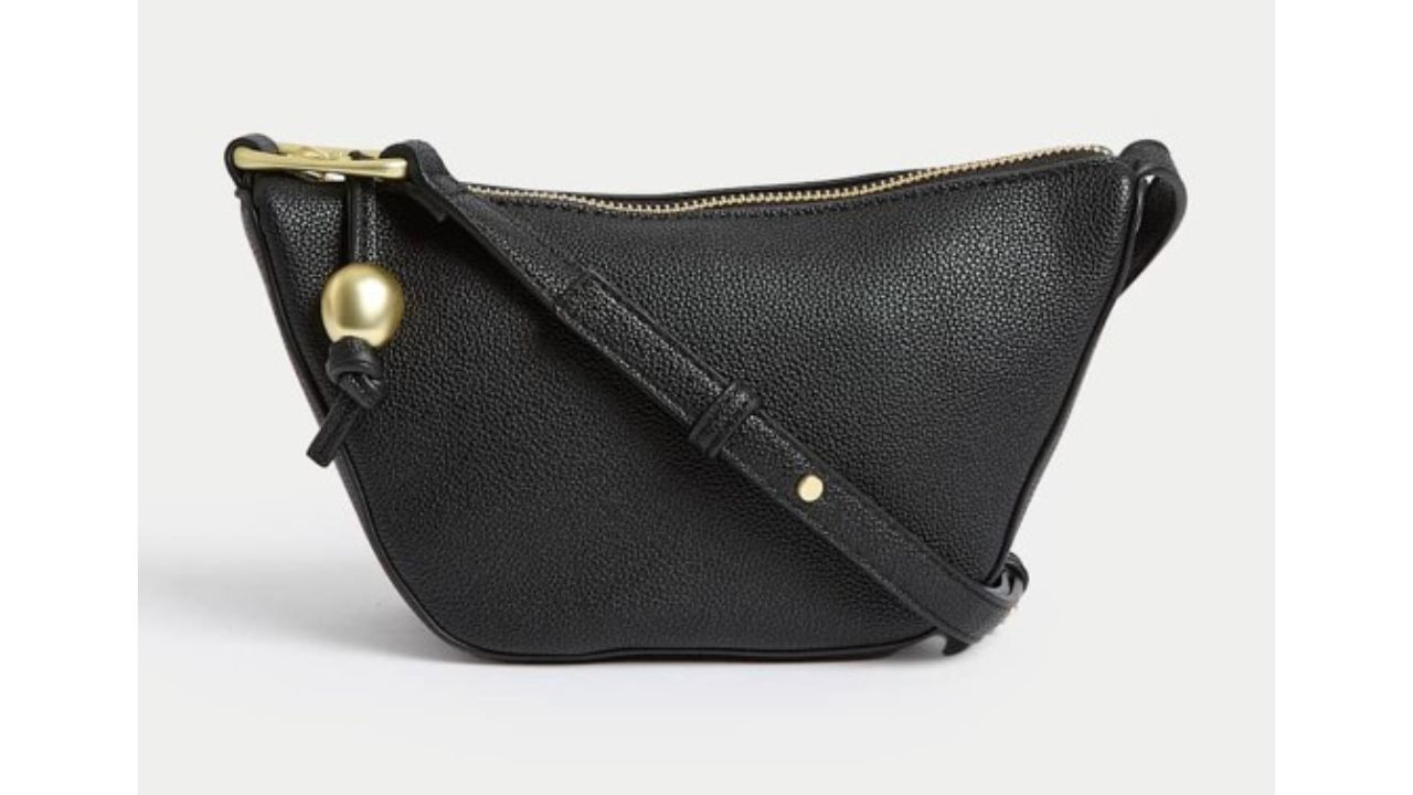 Marks & Spencer Women Solid Half Moon Leather Sling Bag