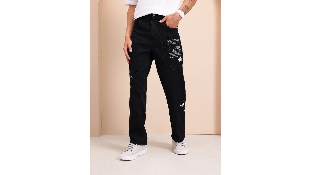 Mast & Harbour Men Printed Light Fade Stretchable Jeans
