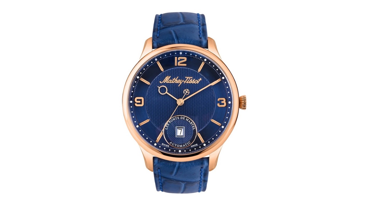 Mathey-TissotSwiss Made Men Dial & Leather Straps Analogue Automatic Watch AC1886PBU