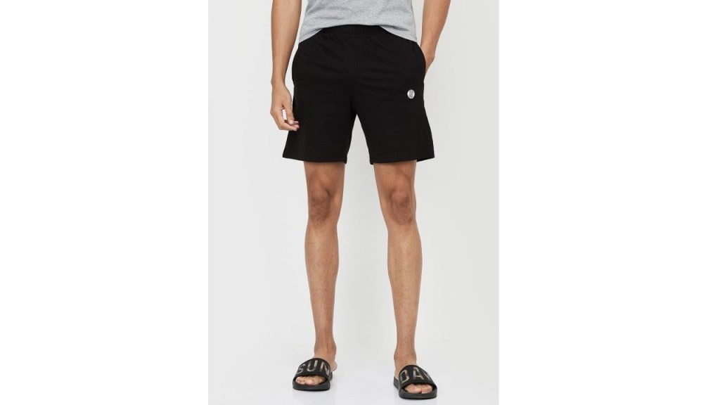 Max Men Black Solid Lounge Shorts