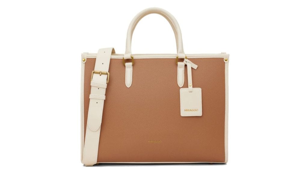 Miraggio Solid Structured Tote Bag
