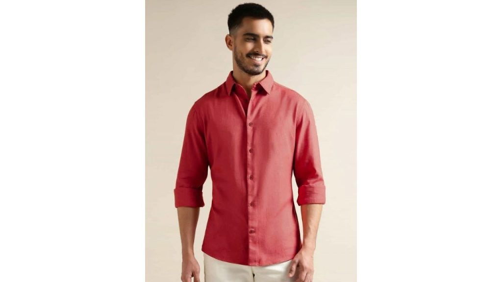 Mischief Monkey Classic Tailored Fit Spread Collar Casual Shirt