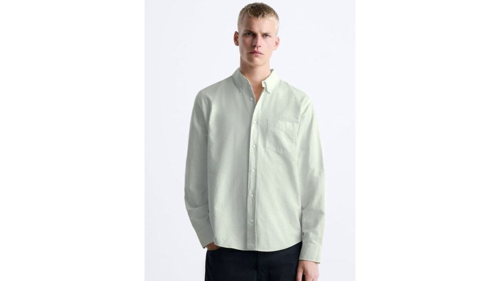 Mischief Monkey Men Classic Button-Down Collar Solid Cotton Tailored Fit Casual Shirt