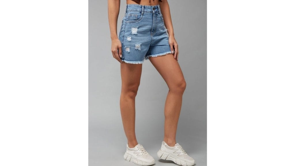 Miss ChaseWomen Mid-Rise Ripped Denim Shorts