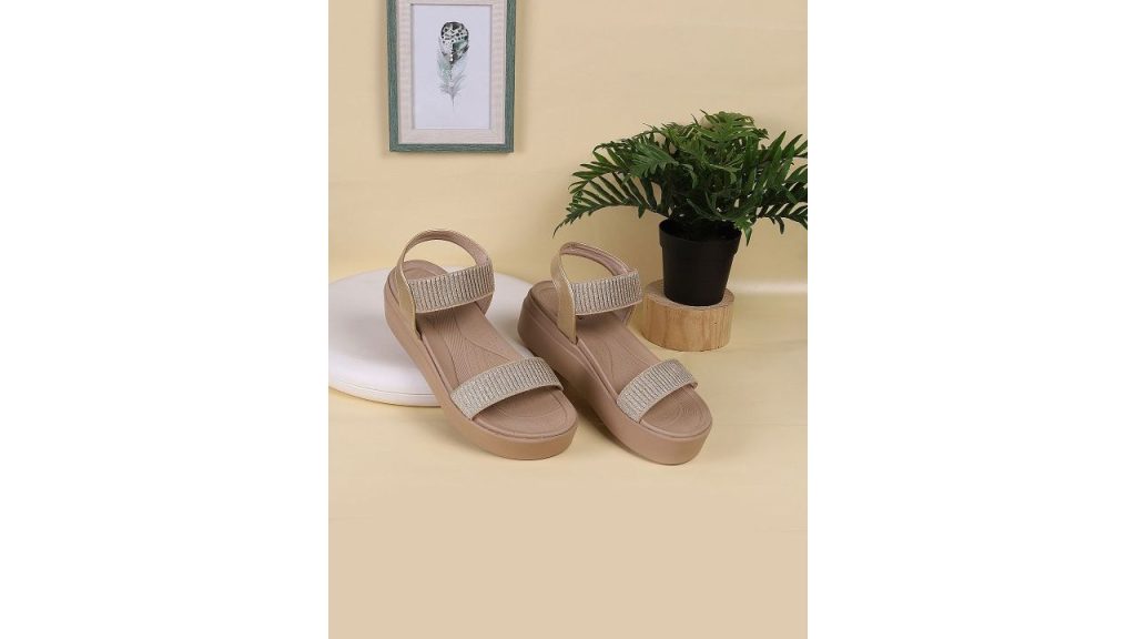 Mochi Embellished Open Toe Flatform Heels