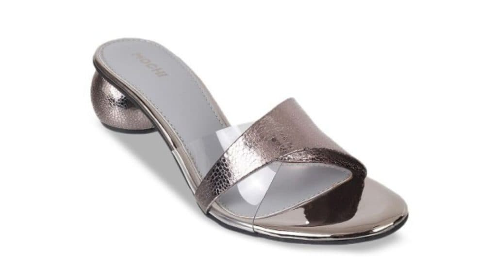 Mochi Textured Open-Toe Block Heels