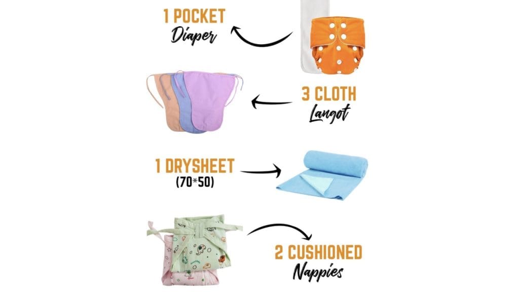 Moms HomeInfant Kids Set Of 7 Baby Care Nappy Combo