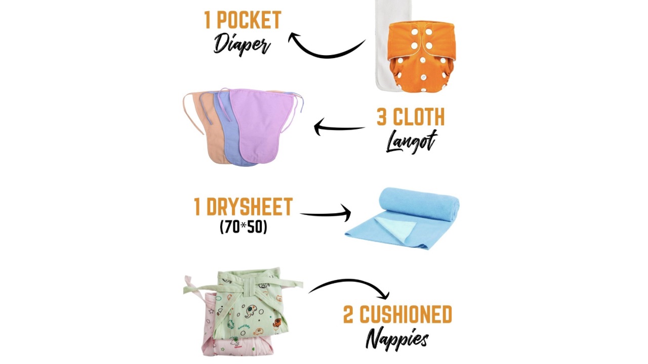 Moms HomeInfant Kids Set Of 7 Baby Care Nappy Combo