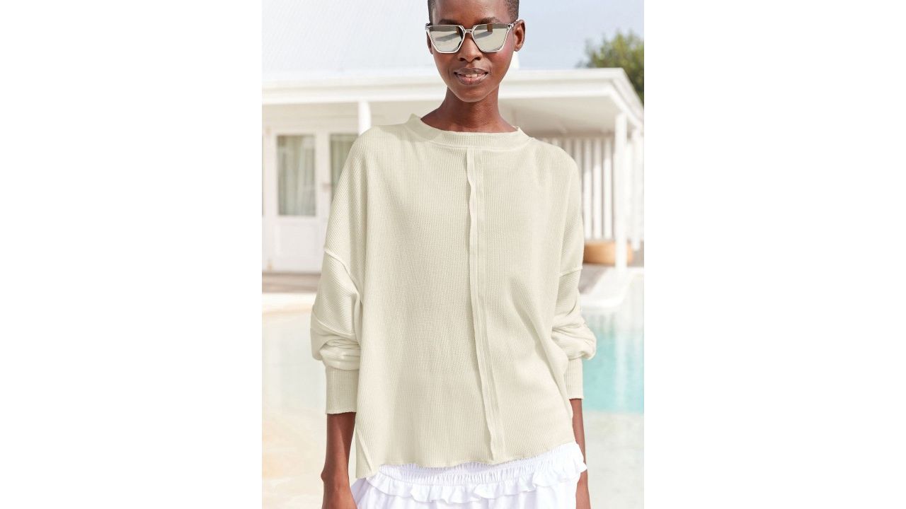 NEXT Waffle Self Design Pure Cotton Longline Top