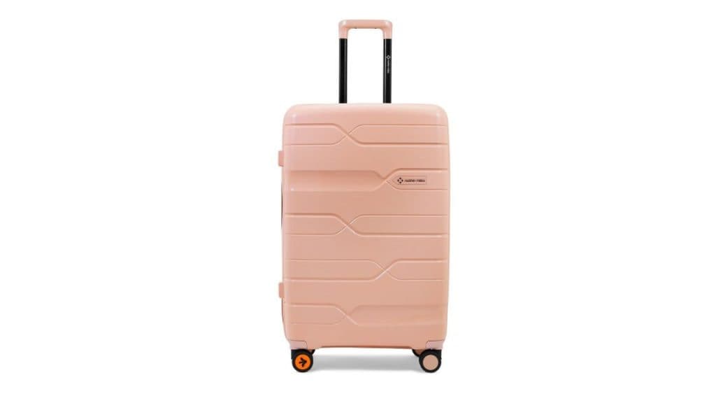 Nasher Miles Set of 2 Paris Polypropylene Small-Medium Peach Trolley Bags (55-65 cm)