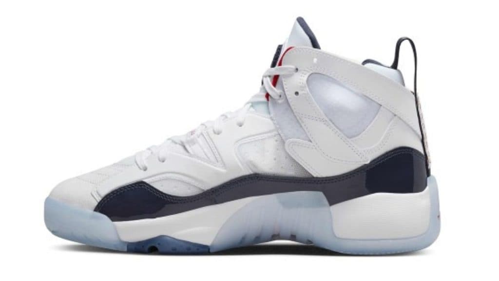 Nike Men White Jumpman Two Trey Leather Mid-Top Casual Shoes
