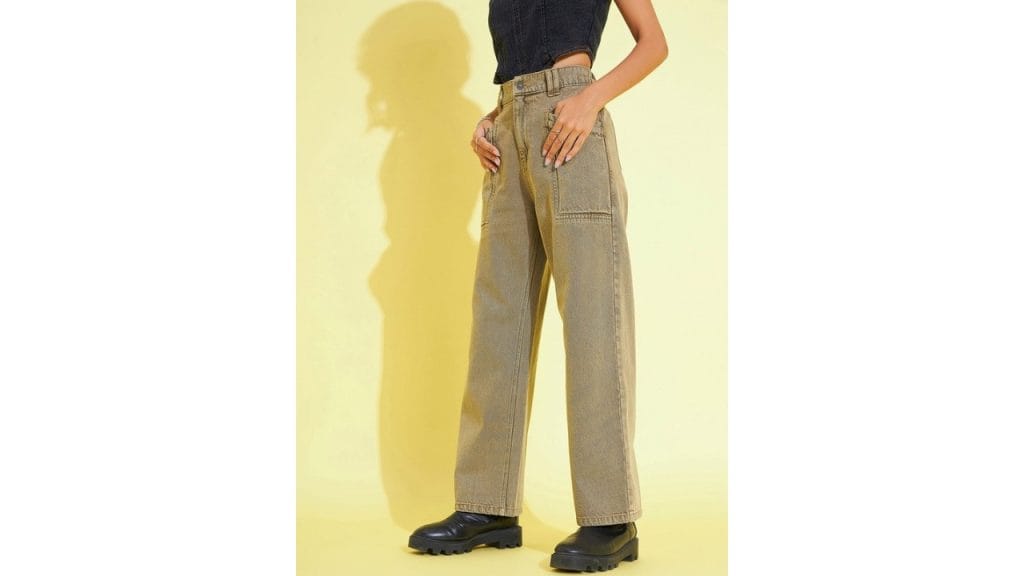 Noh.Voh - SASSAFRAS Kids Girls Brown Straight Fit Highly Distressed Jeans