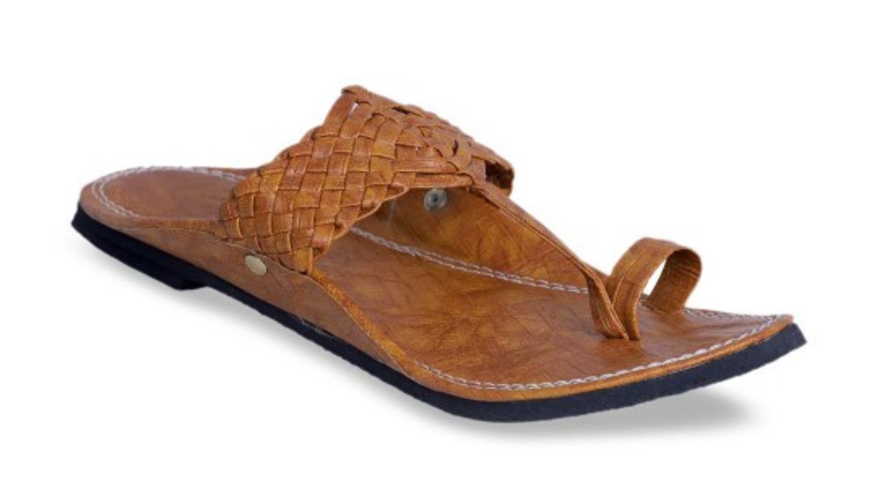 PANAHI Men Tan Brown Kolhapuris