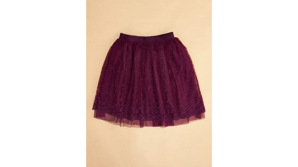 Pantaloons Junior Girls Floral Self Design Pure Cotton Flared Skirt