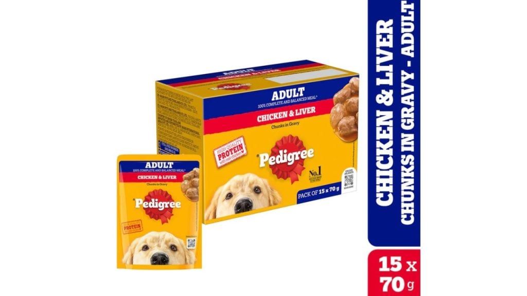 Pedigree Chicken and Liver Chunks in Gravy Adult Dog Wet Food (70g)