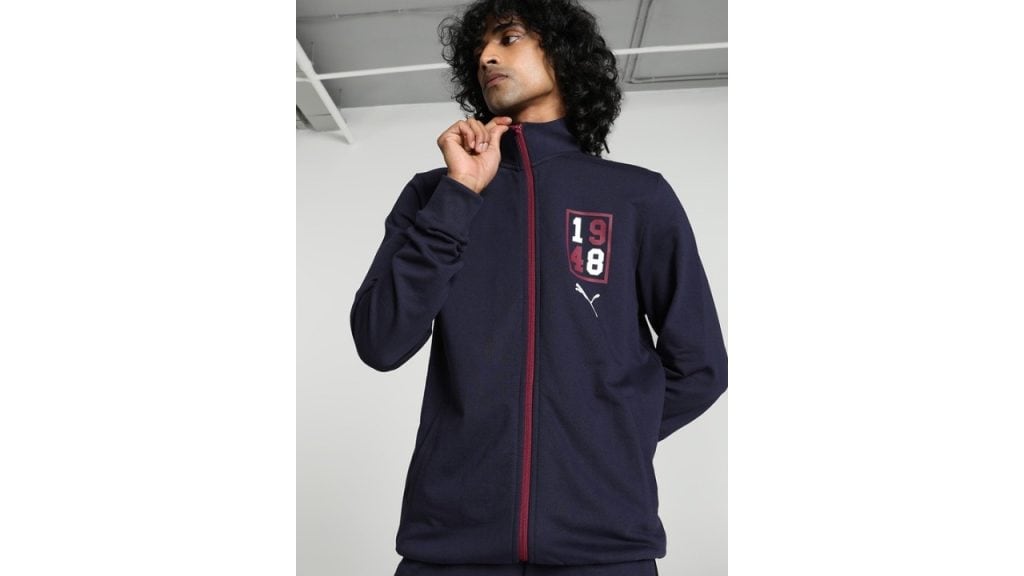 Puma Graphic Full-Zip Slim Fit Stand Collar Cotton Sporty Jacket