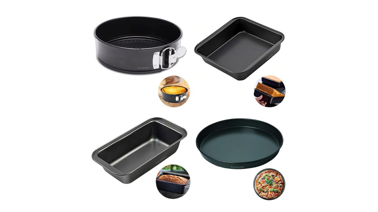 PureBake Premium SGS Certified 4-Pc Cake Mould Combo