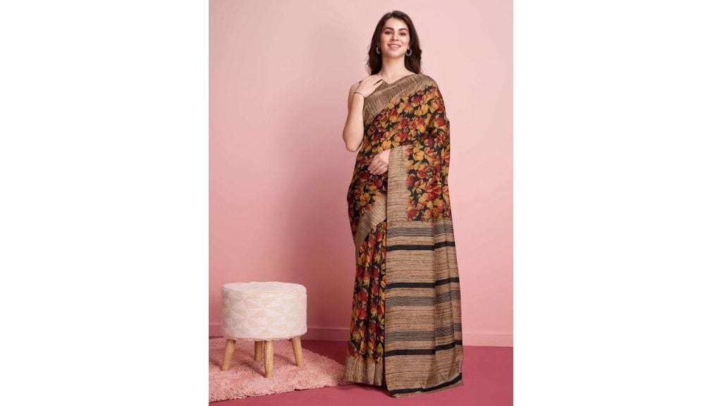RACHNA Floral Jute Silk Bhagalpuri Saree
