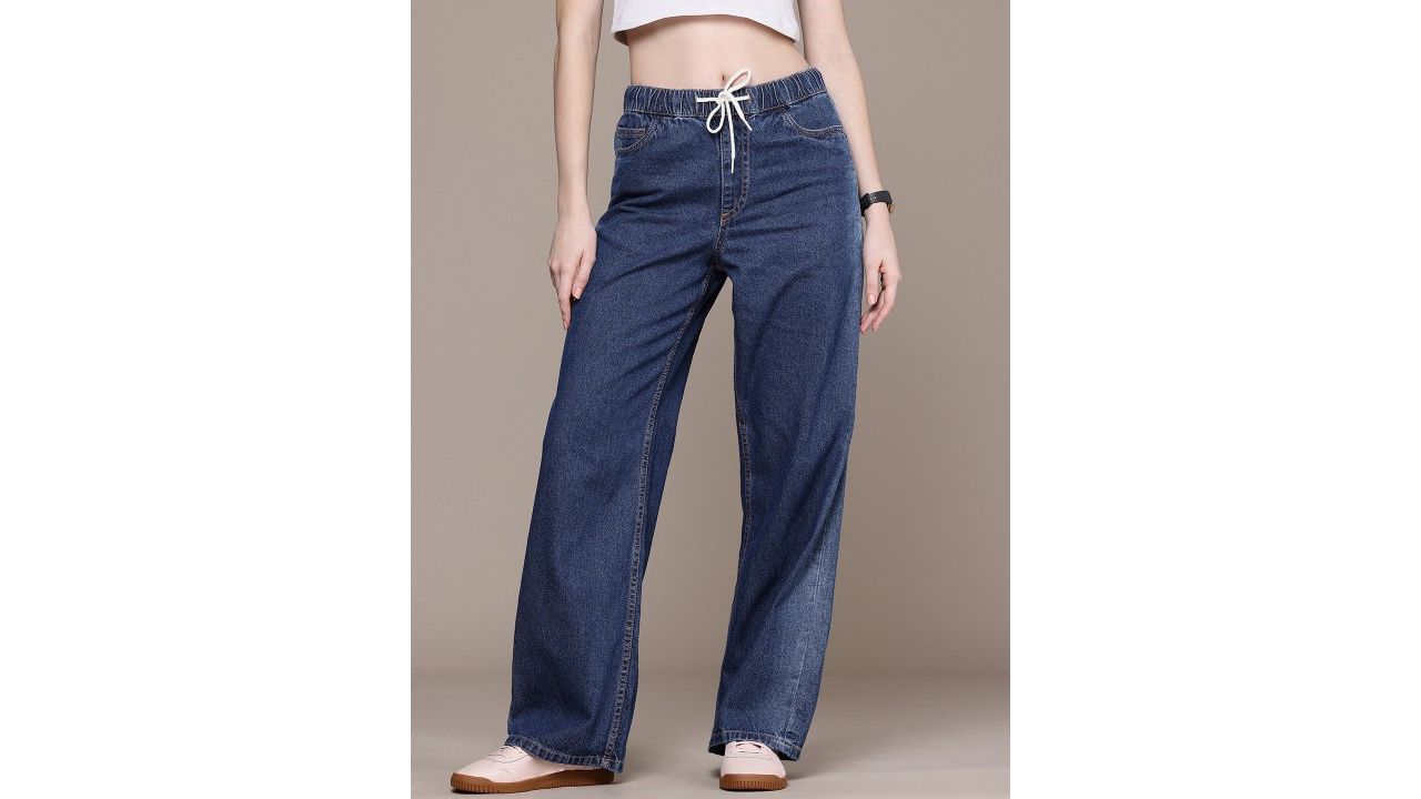 Roadster The Life Co. Women Wide Leg High-Rise Light Fade Pure Cotton Jeans