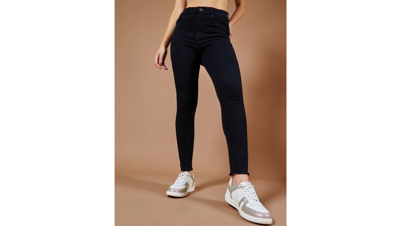 Roadster Women Skinny Fringed Detailing High Rise Stretchable Denim Jeans