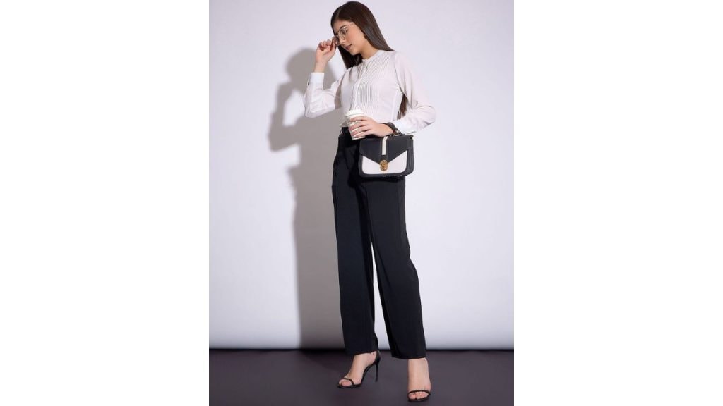 SASSAFRAS worklyf Women Formal Parallel Trousers