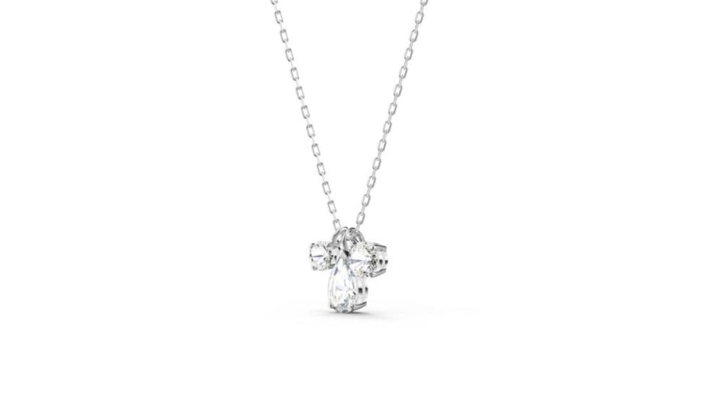 SWAROVSKI White Rhodium-Plated Attract Cluster Pendant