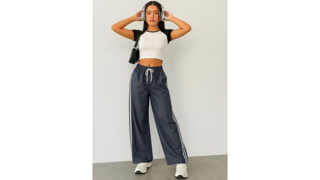 Sakhwala Loose Fit Wide-Leg Track Pants