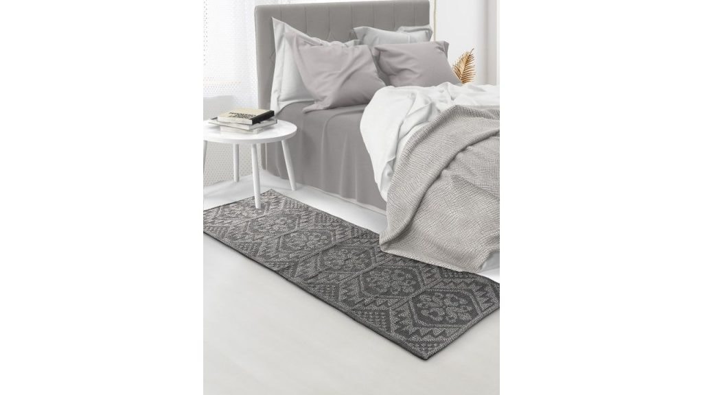 Saral Home Grey Woven Design Cotton Handwoven Runner