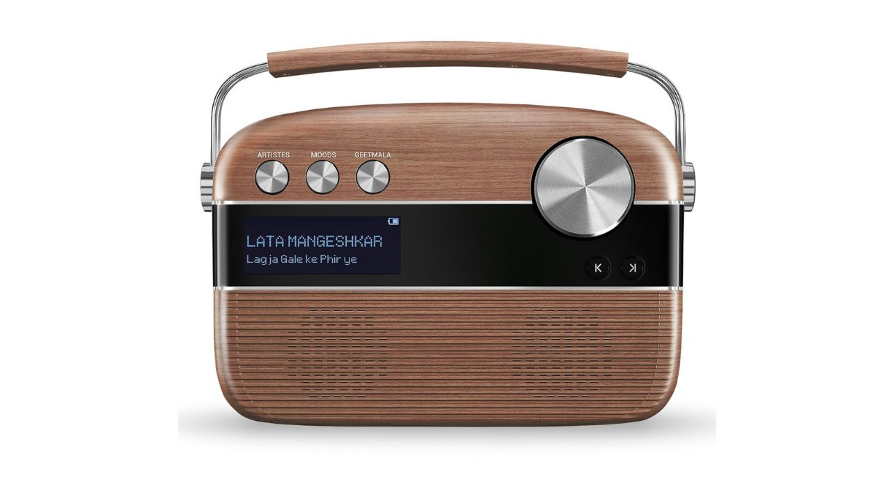SaregamaCarvaan Oak Wood Brown Hindi Portable Music Player