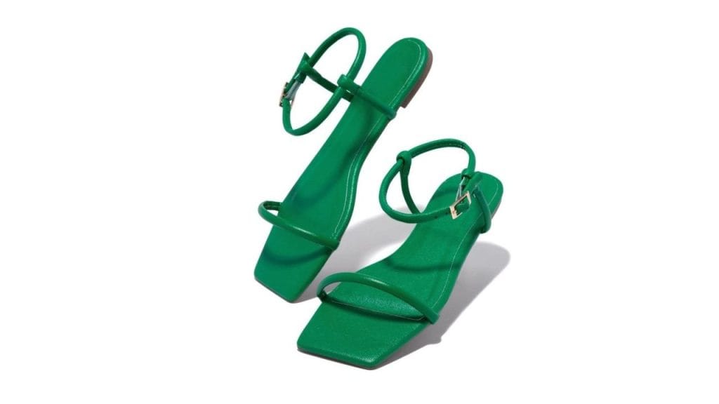 Shoetopia Women Open Toe Flats (Green)