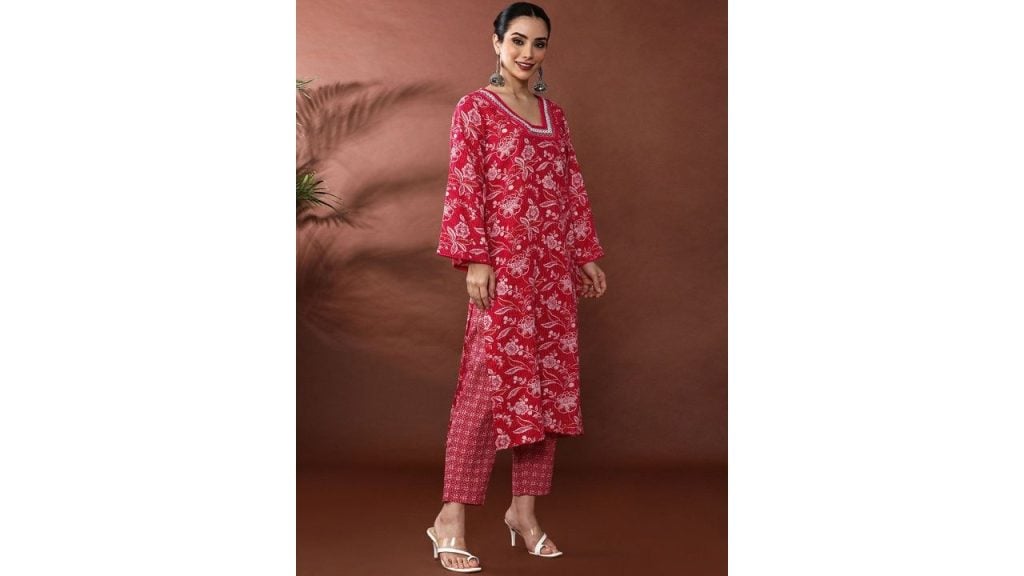 Simple & Elegant: Anouk Embroidered Straight Kurta Set