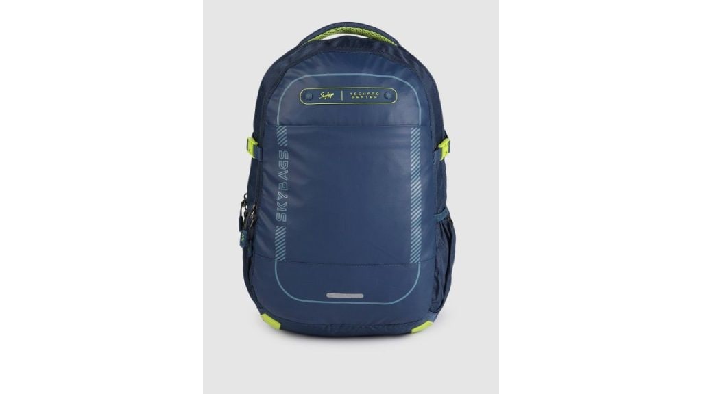 Skybags Blue Logo Backpack with Compression Straps