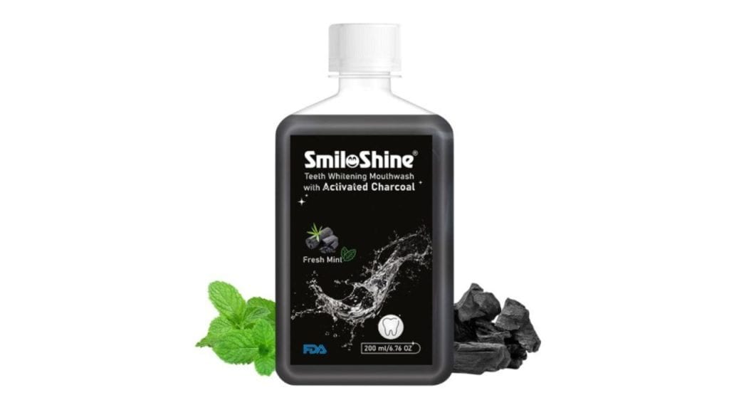 SmiloShine Activated Charcoal Mouthwash For Teeth Whitening