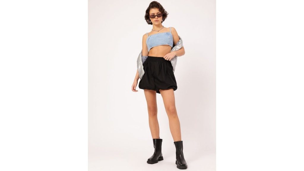 Smocked Balloon Mini Skirt by DressBerry