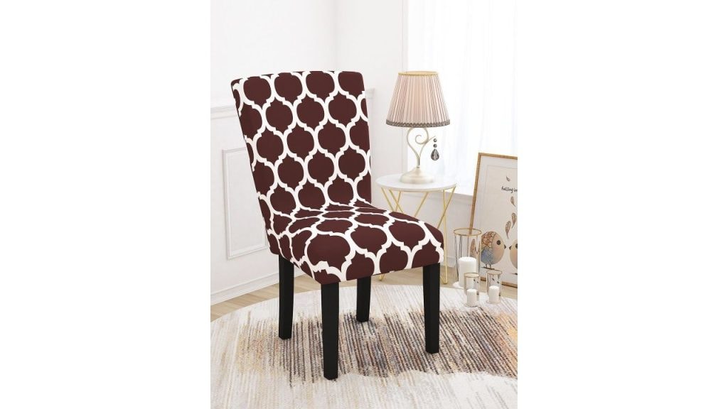 Story@home Maroon Printed Chair Cover