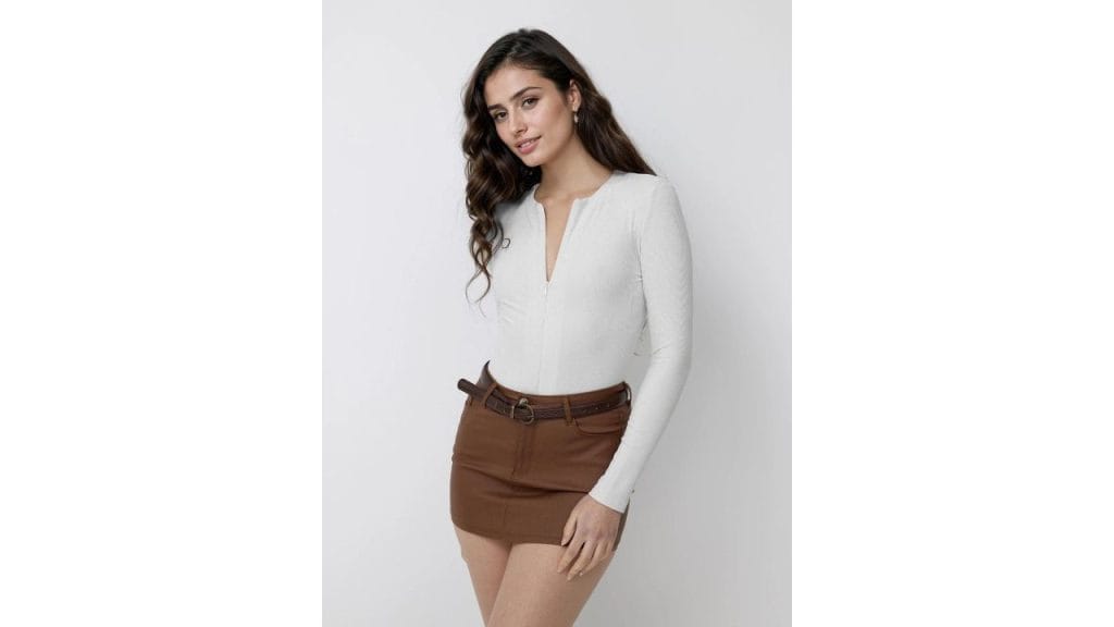 StyleCast x Kotty Ribbed Cotton Fitted Top