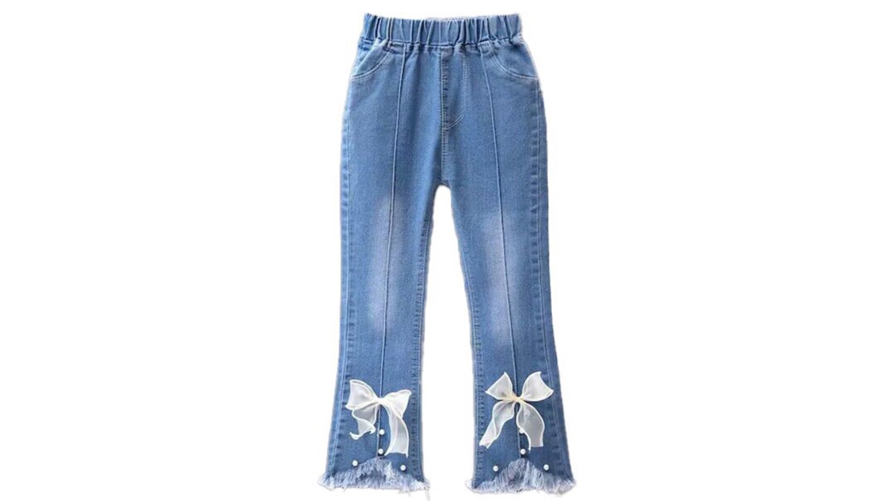 StyleCast x Revolte Girls Mid-Rise Clean Look Embellished Detail Cotton Jeans