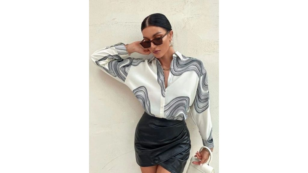 StyleCast x Slyck Abstract Printed Spread Collar Shirt