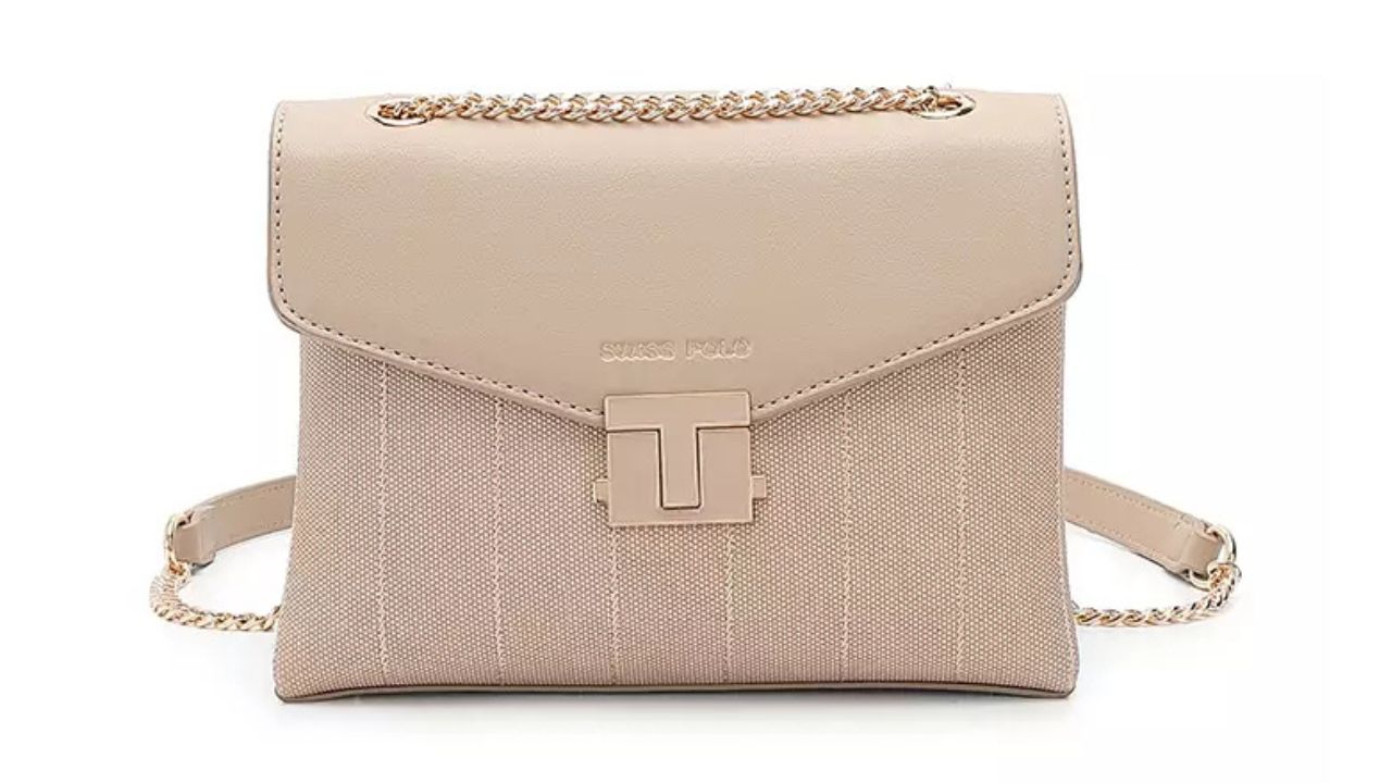 Swiss Polo Women's Top Handle Bag / Sling Bag / Crossbody Bag - Khaki